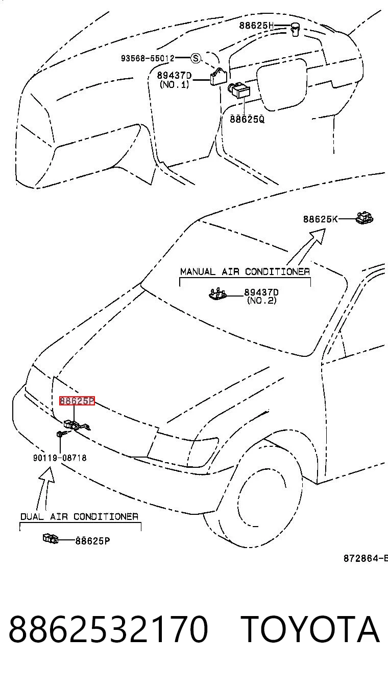 Czujnik temperatury zewnętrznej do Toyota Avensis I T22
