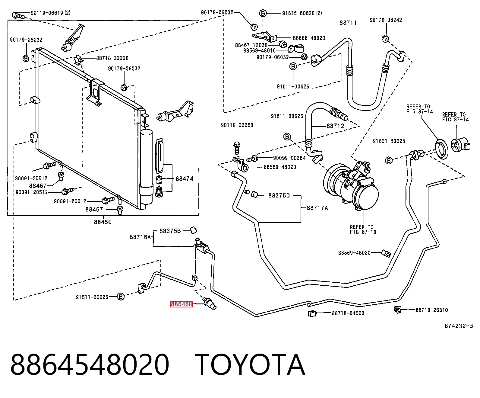 Czujnik ciśnienia bezwzględnego klimatyzacji do Lexus RX 300 MCU1