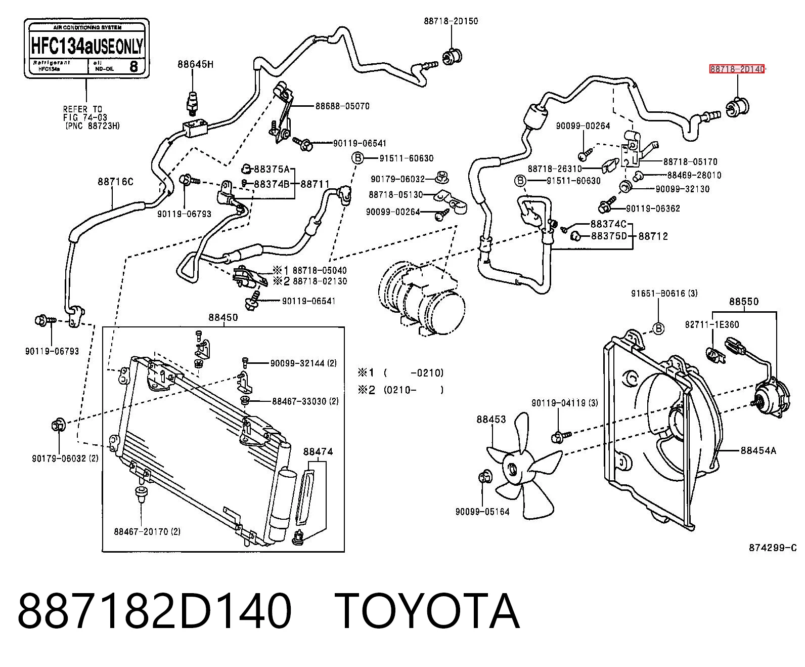 887182D140 Toyota Zacisk węża klimatyzatora
