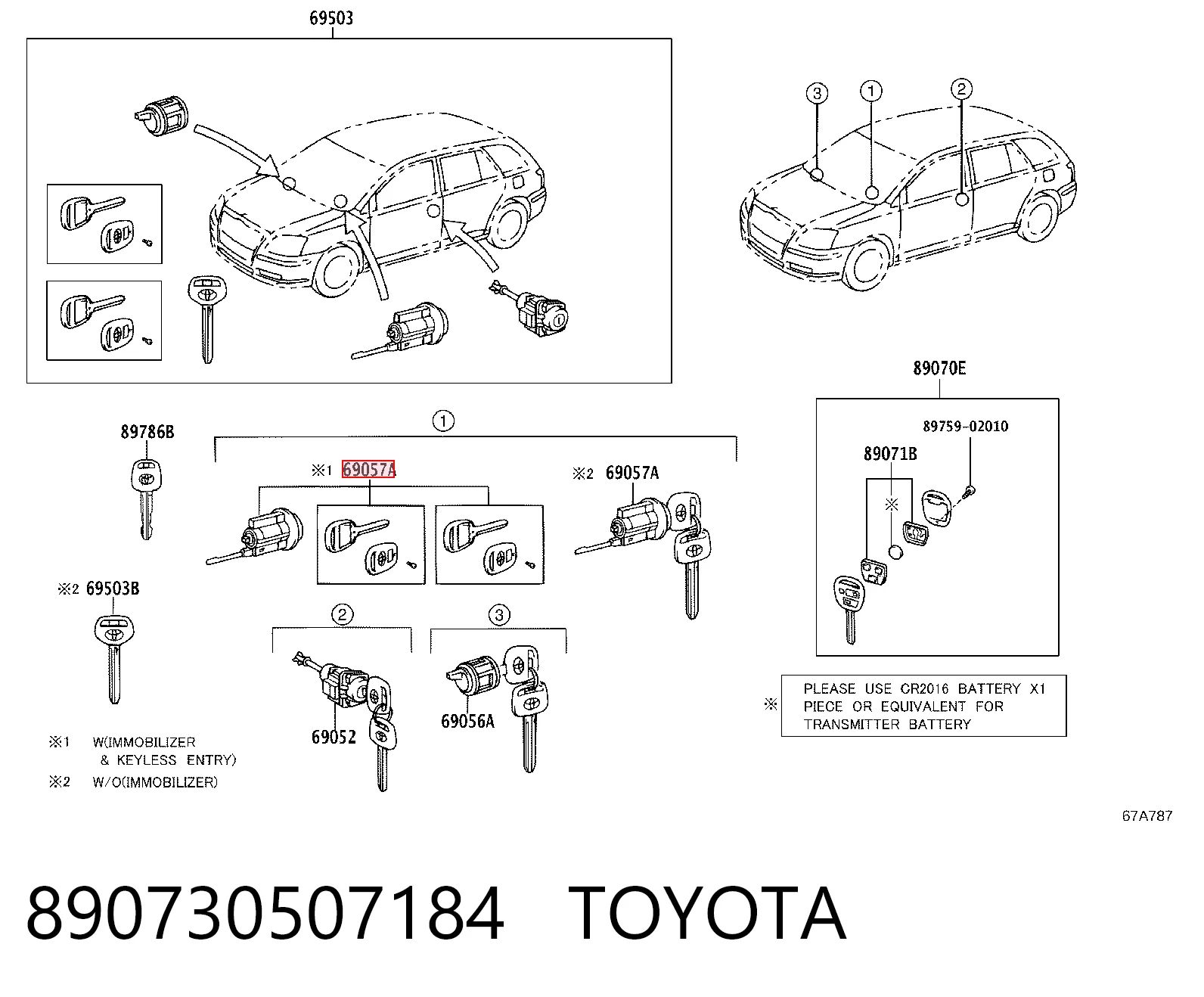 Wkładka stacyjki zapłonowej do Toyota Avensis II T25