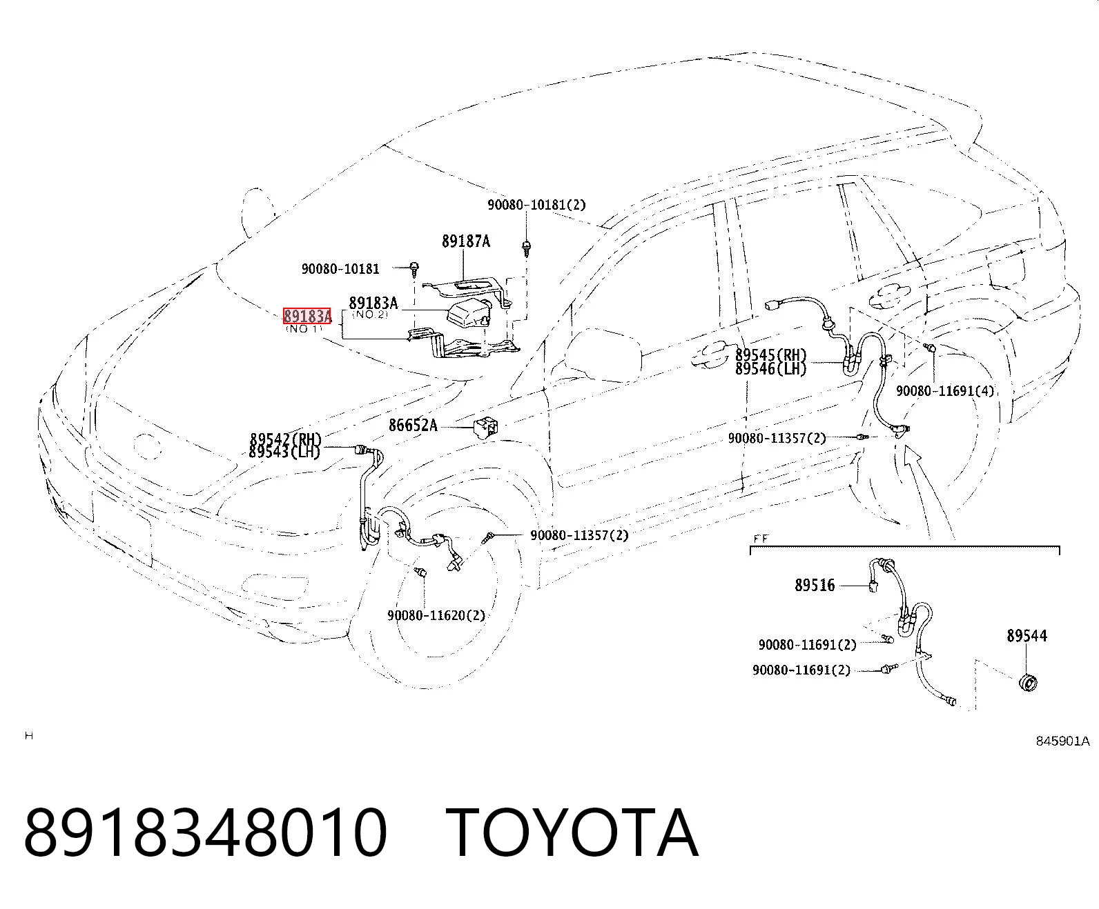 8918348010 Toyota Czujnik przyśpieszenia poprzecznego (ESP)