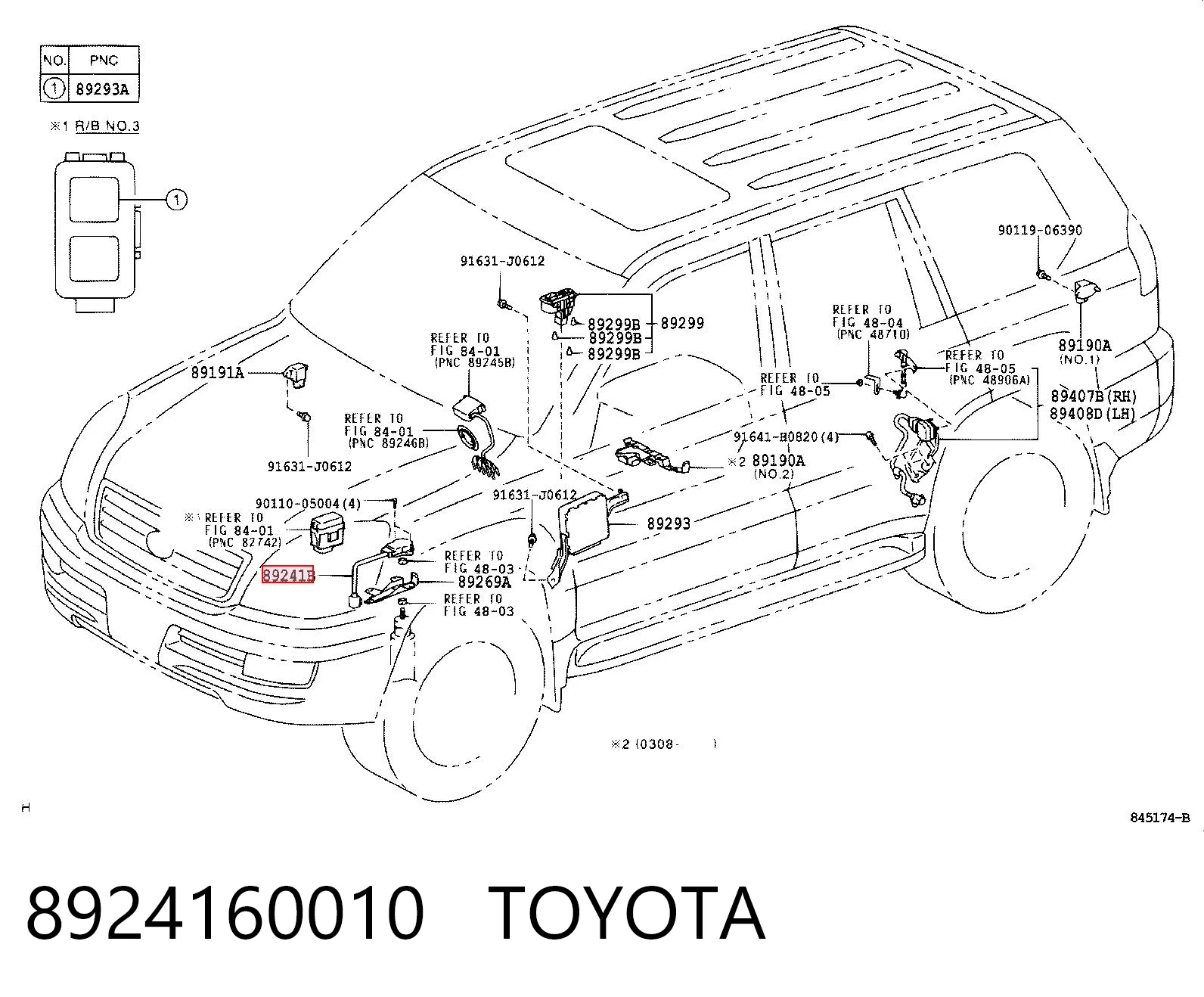8924160010 Toyota Czujnik położenia pojazdu przedni