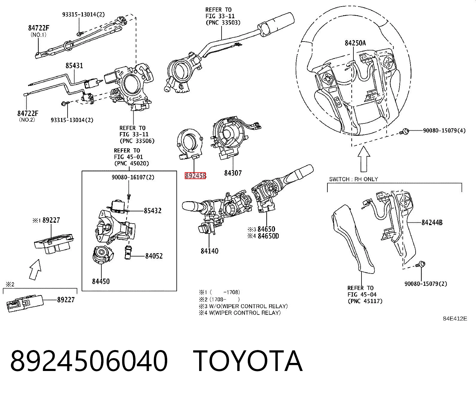 Czujnik kąta skrętu kierownicy do Toyota Sequoia  K6