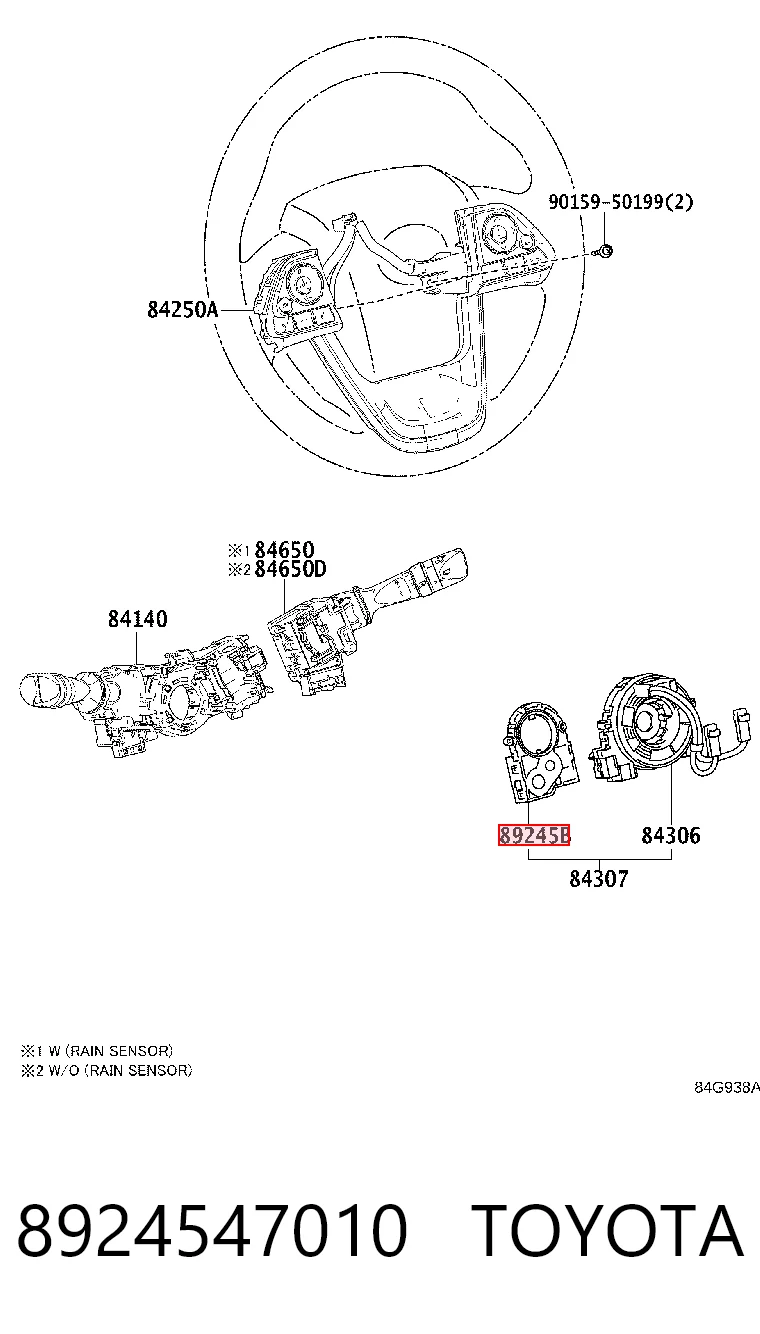 8924547010 Toyota Czujnik kąta skrętu kierownicy