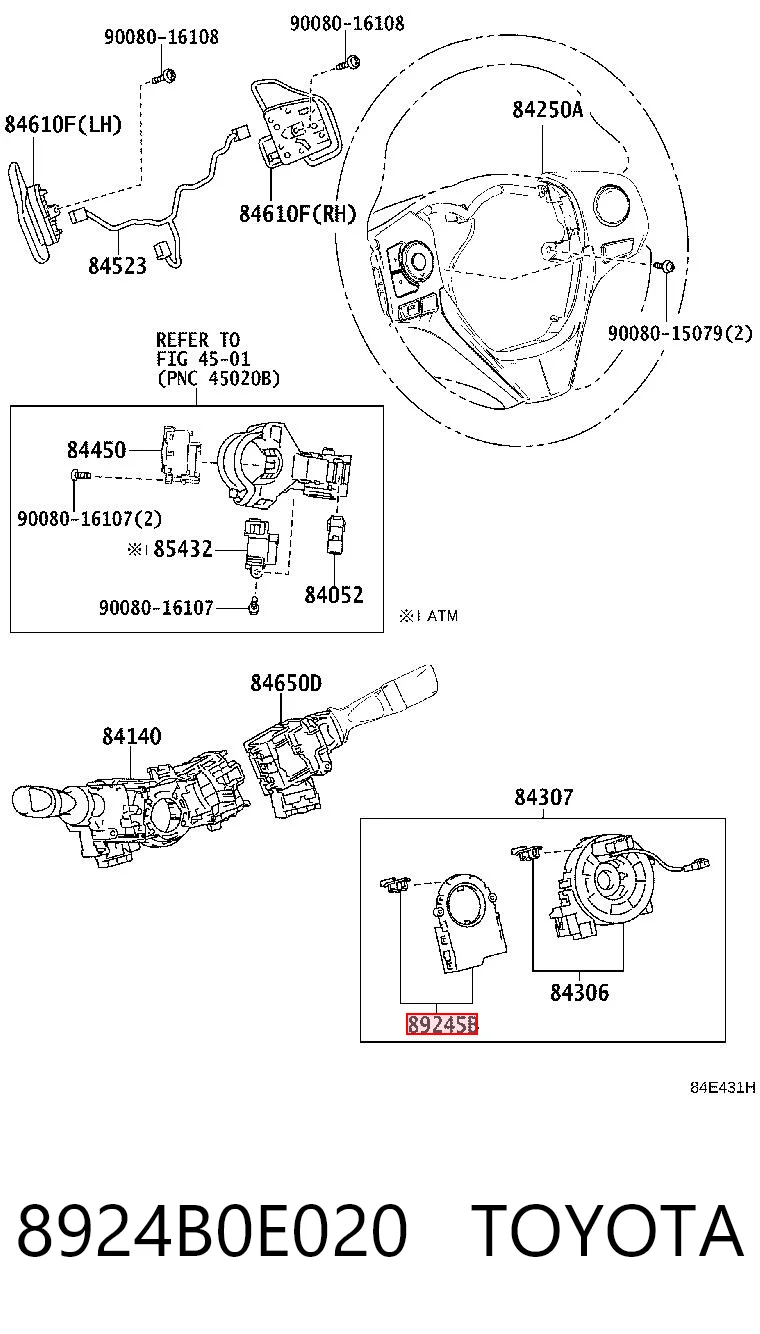 Czujnik kąta skrętu kierownicy do Toyota Highlander III U5