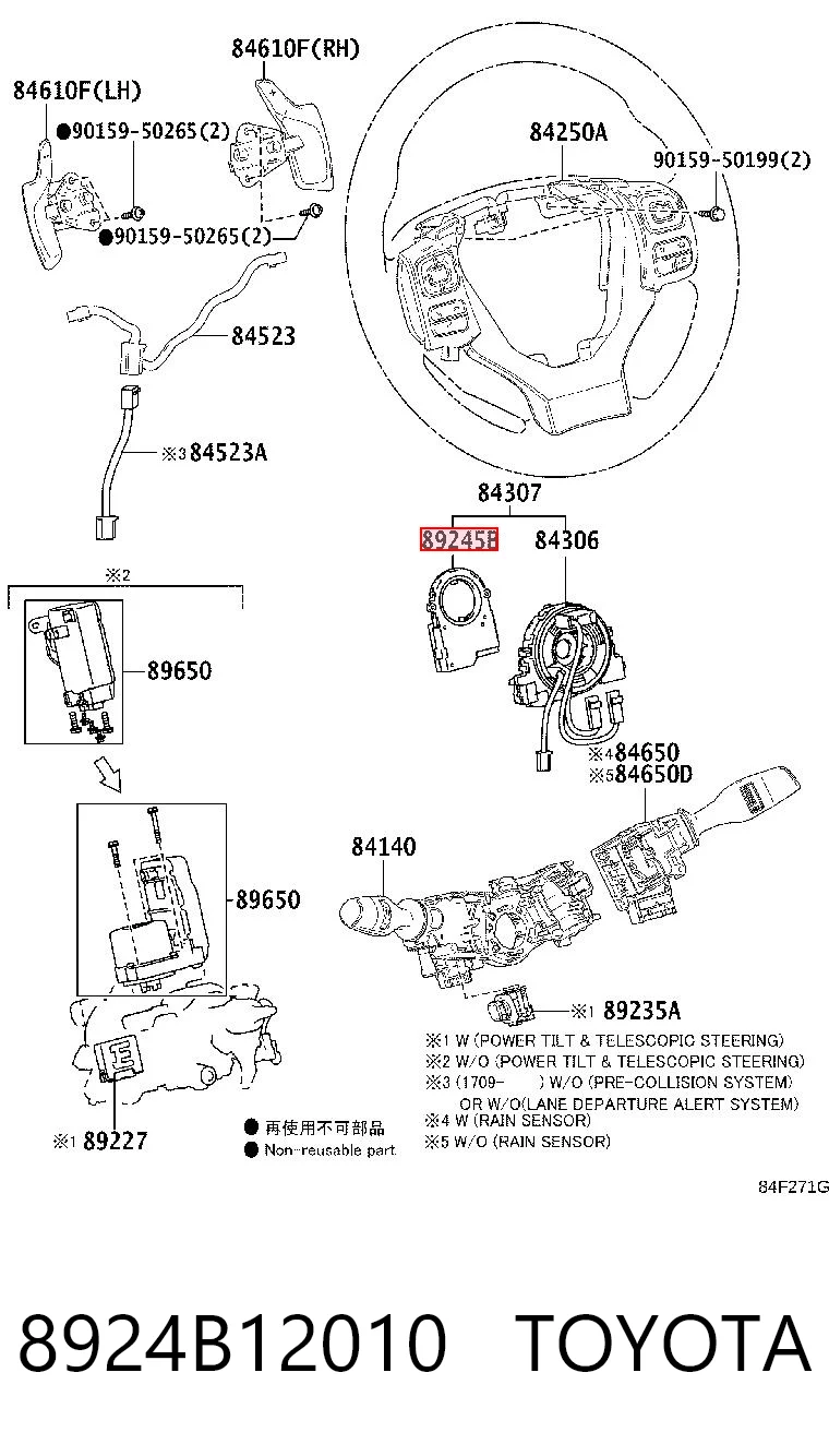 8924B12010 Toyota Czujnik kąta skrętu kierownicy