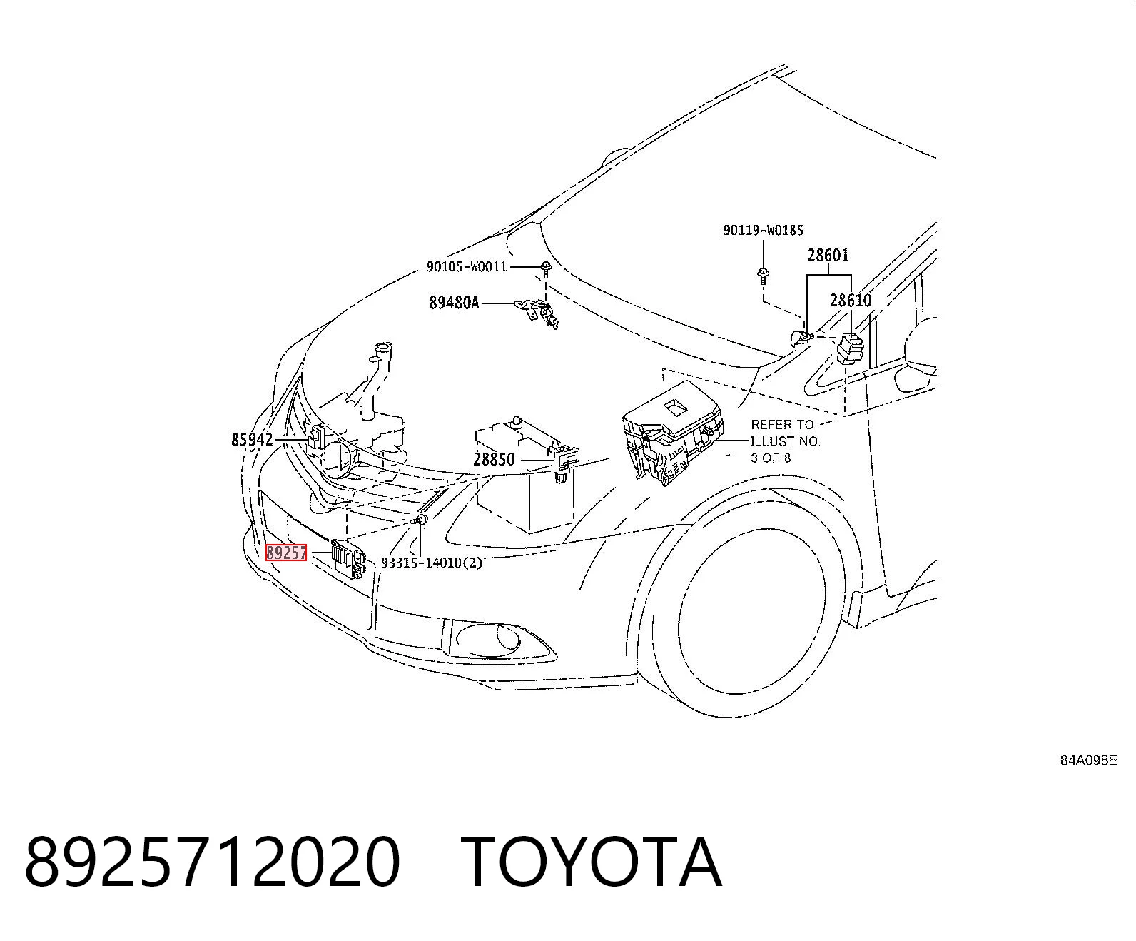 8925712020 Toyota Regulator obrotów wentylatora (sterownik)