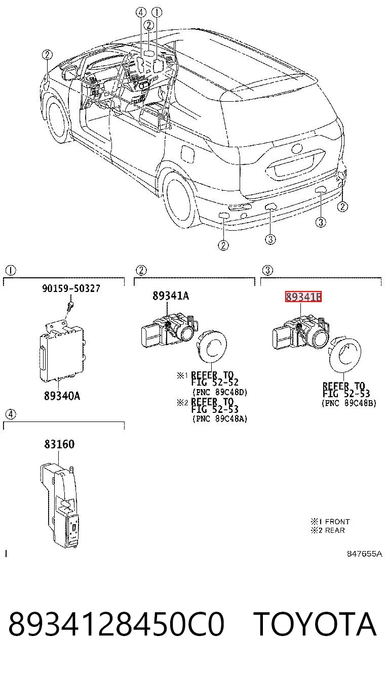 8934128450C0 Toyota Czujnik parkowania tylny