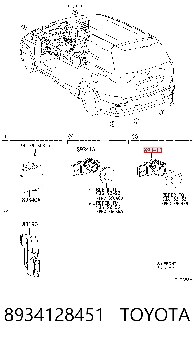 8934128451 Toyota Czujnik parkowania tylny