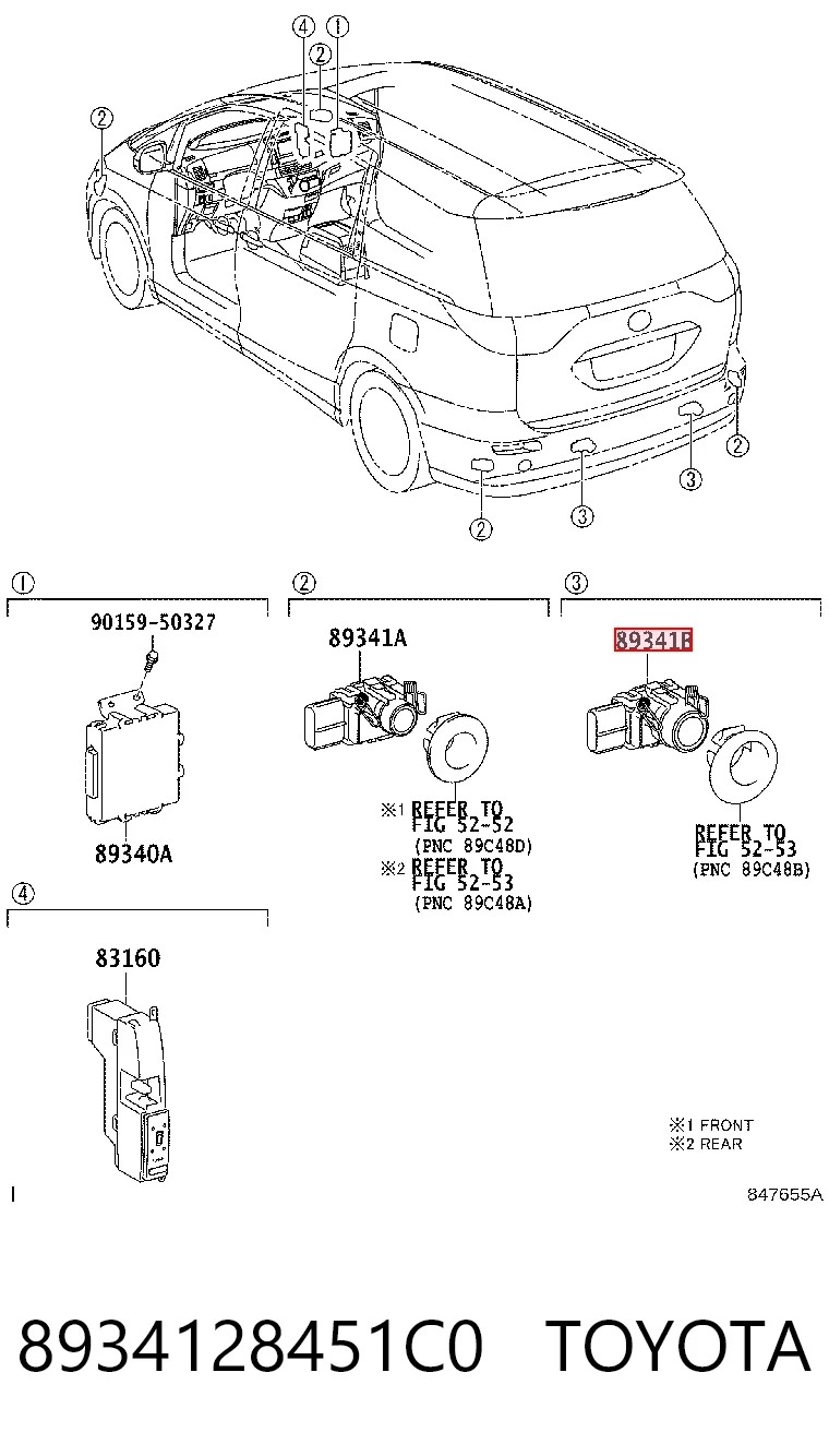 8934128451C0 Toyota Czujnik parkowania tylny