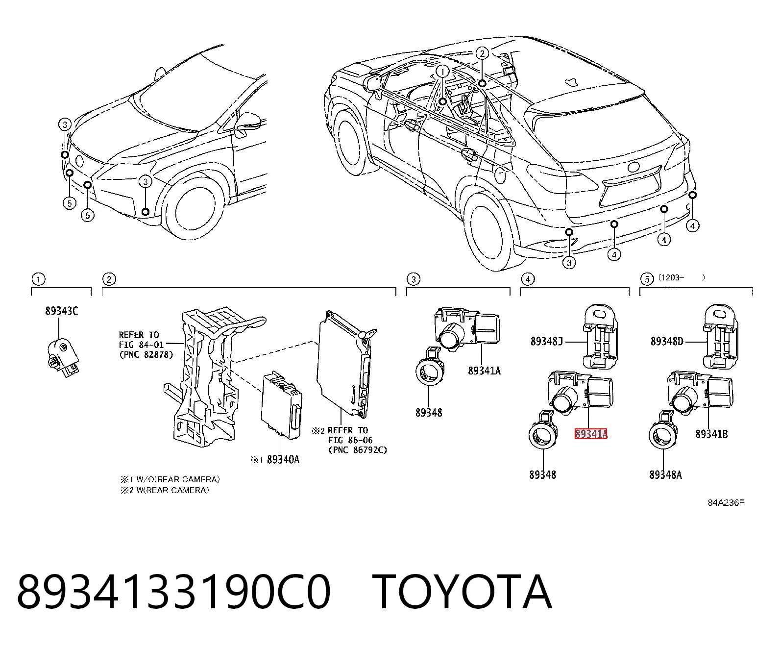 8934133190C0 Toyota Czujnik parkowania przedni/tylny boczny