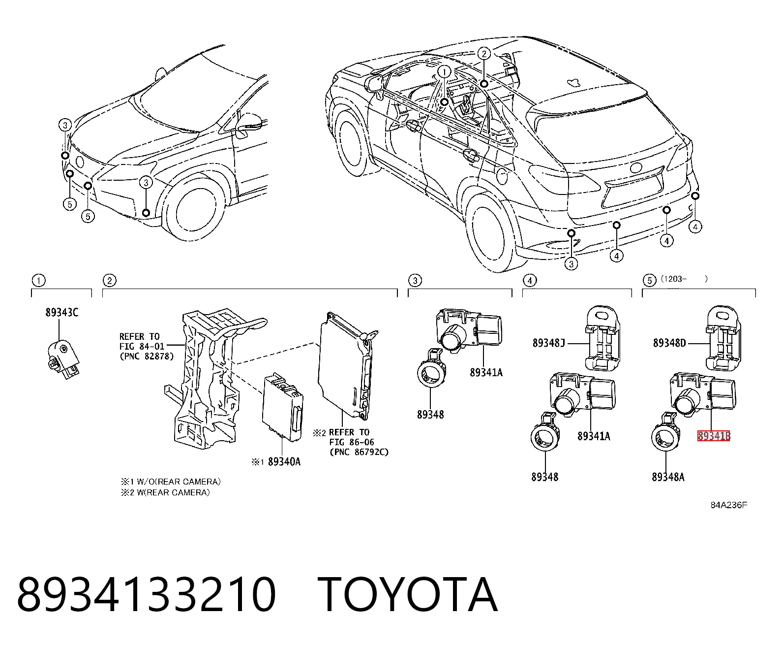 8934133210 Toyota Czujnik parkowania przedni/tylny boczny
