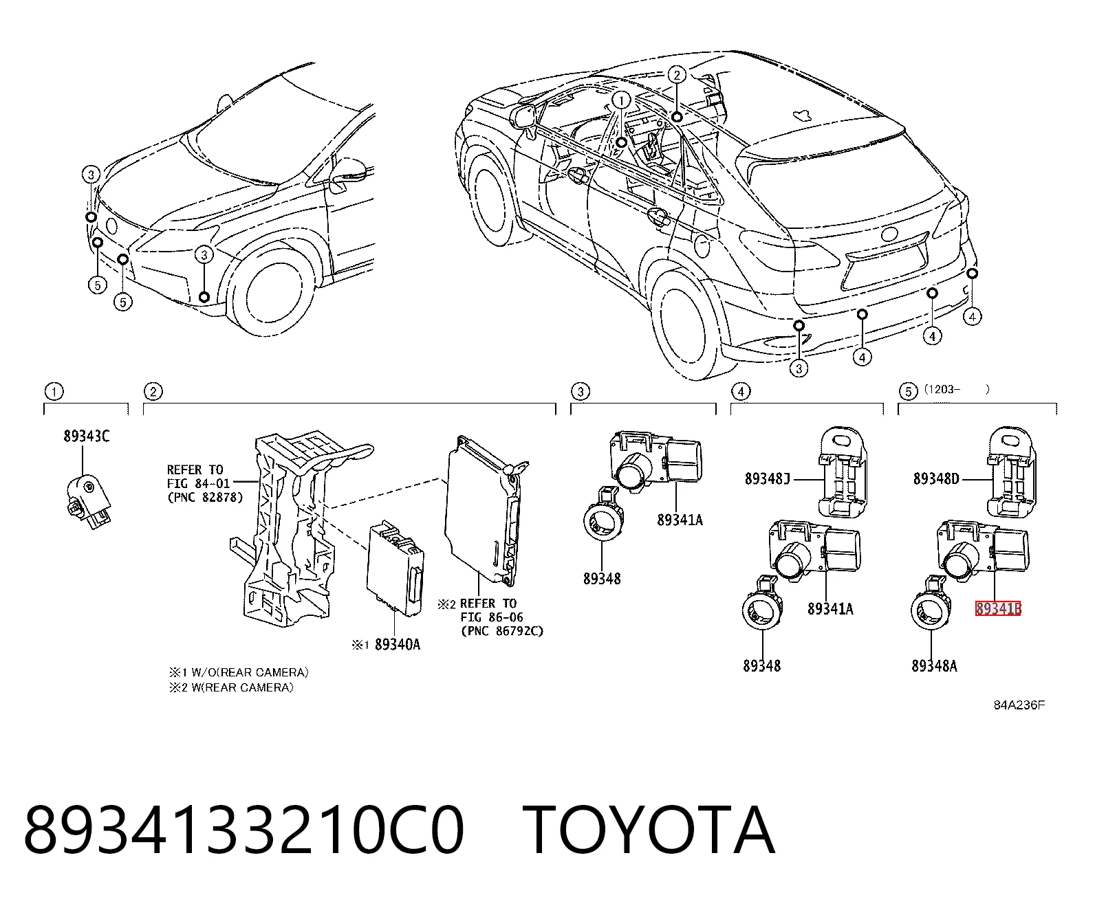 8934133210C0 Toyota Czujnik parkowania przedni/tylny boczny