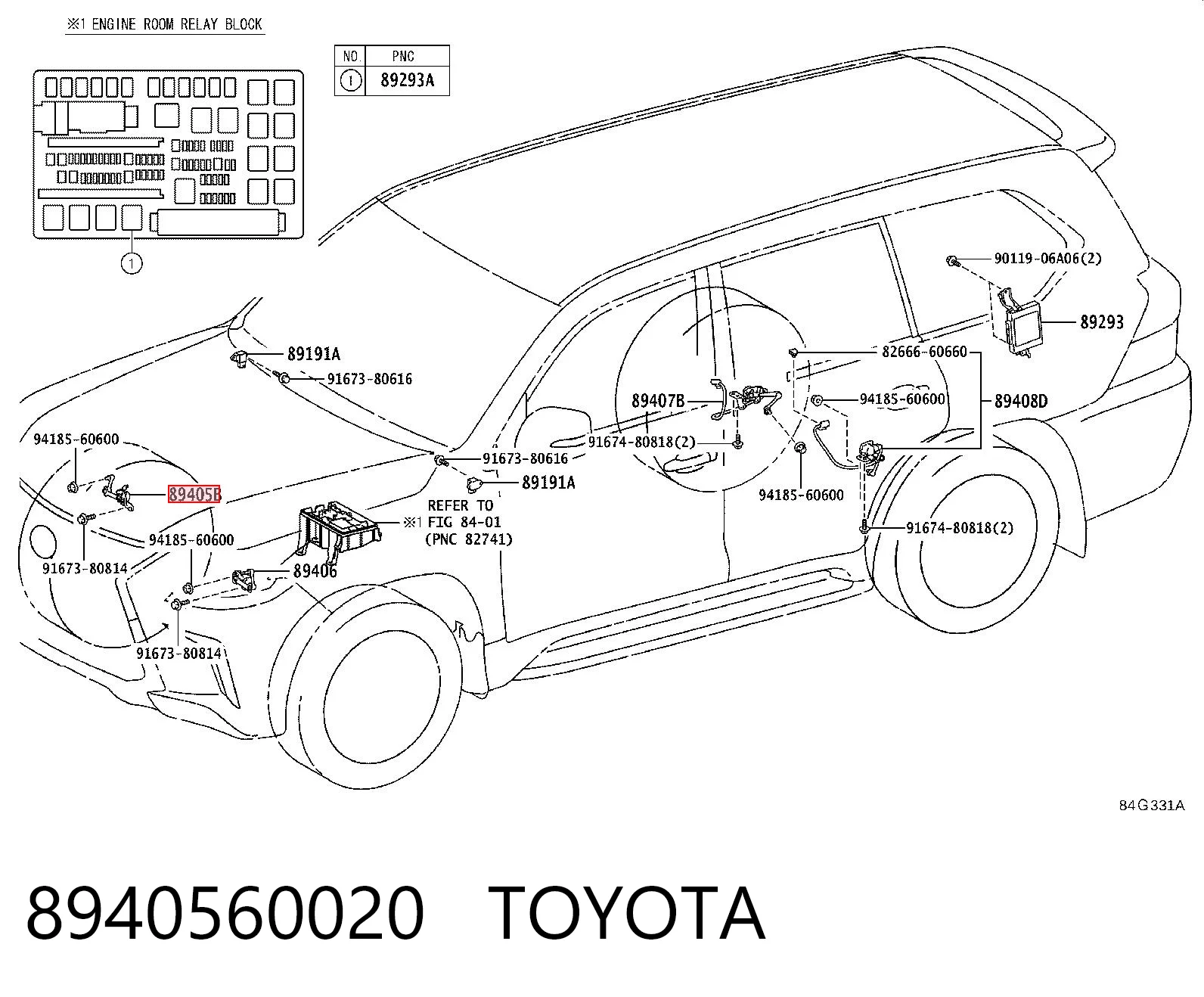 8940560020 Toyota Czujnik położenia pojazdu przedni prawy