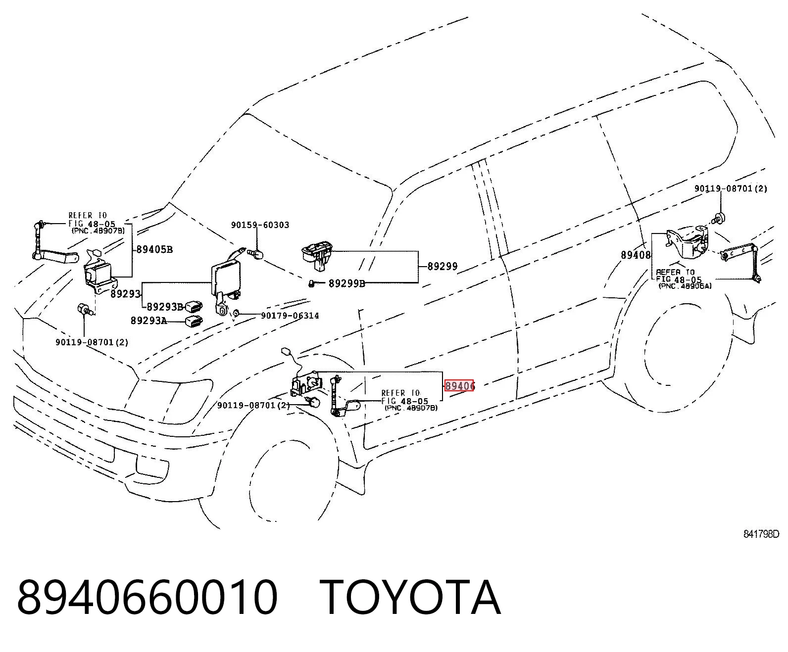 8940660010 Toyota Czujnik poziomowania karoserii przedni lewy