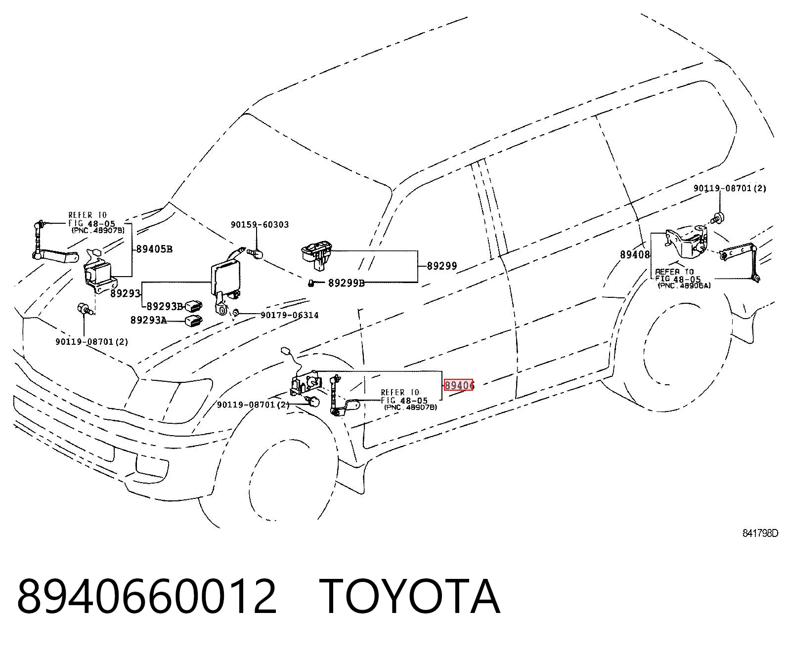 8940660012 Toyota Czujnik poziomowania karoserii przedni lewy