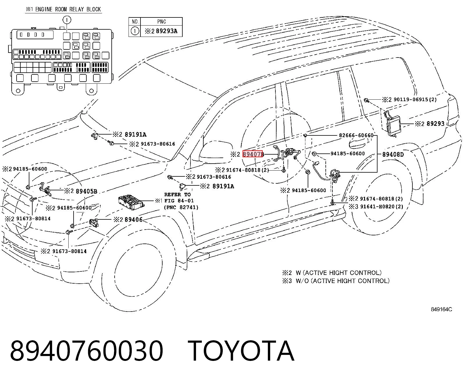 8940760030 Toyota Czujnik poziomowania karoserii tylny prawy