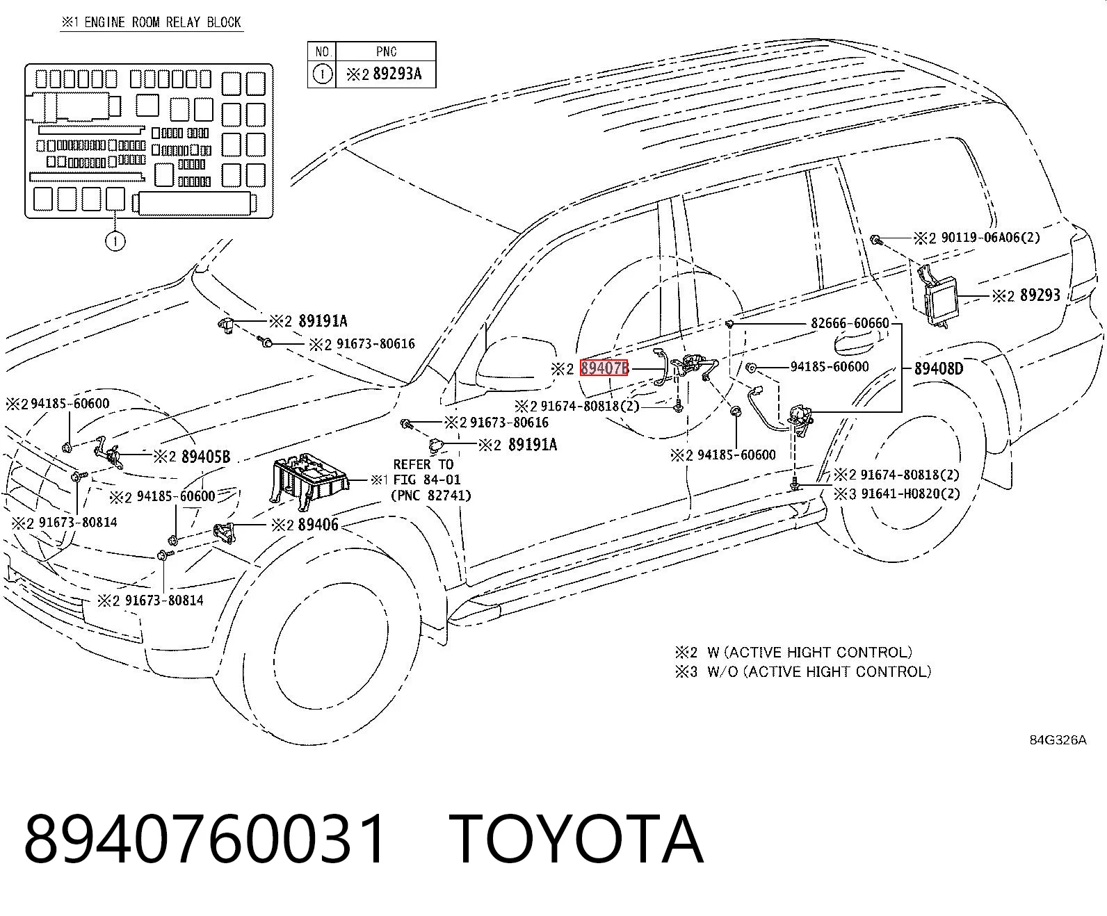 8940760031 Toyota Czujnik poziomowania karoserii tylny prawy