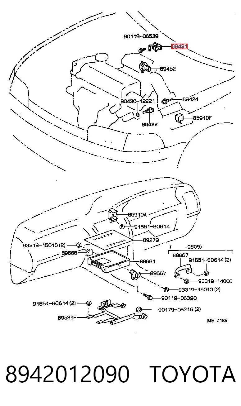 8942012090 Toyota Czujnik ciśnienia w kolektorze ssącym, MAP