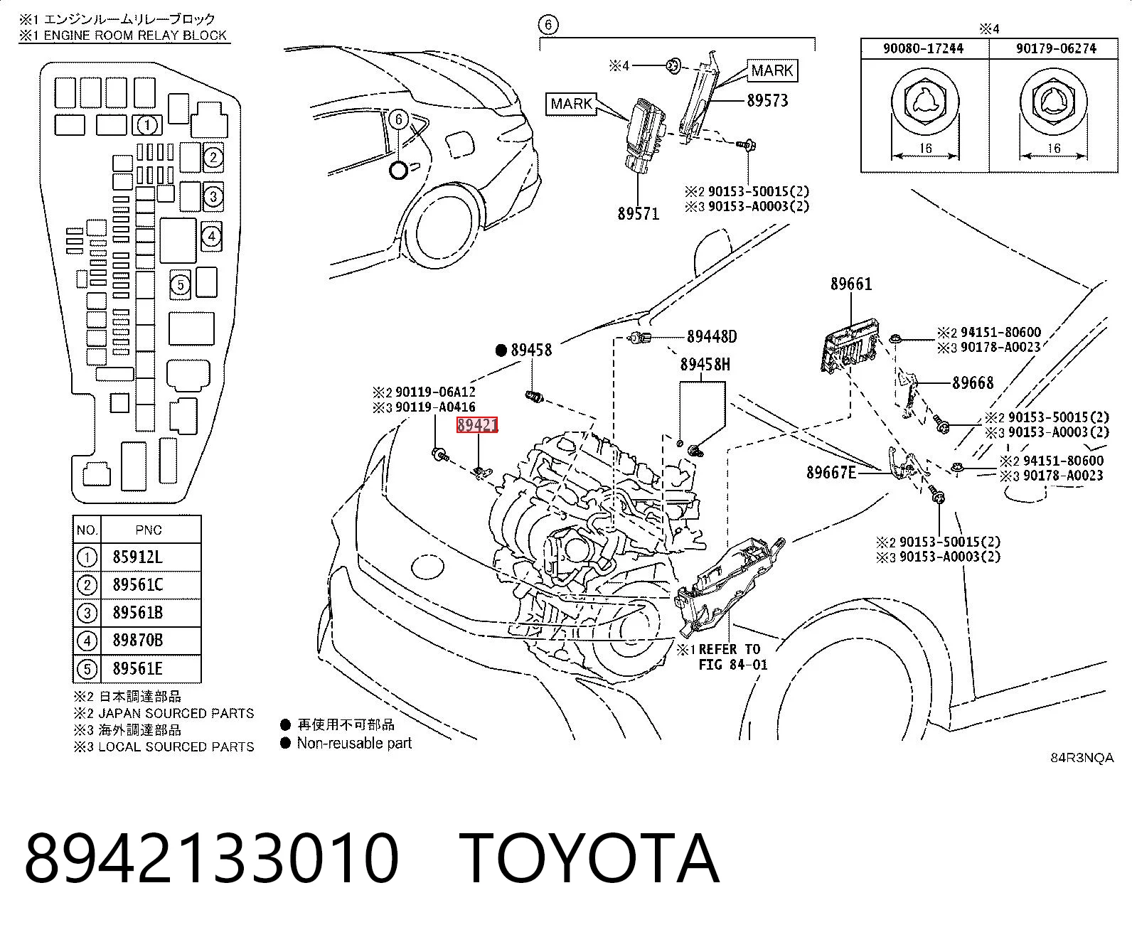 8942133010 Toyota Czujnik ciśnienia w kolektorze ssącym, MAP
