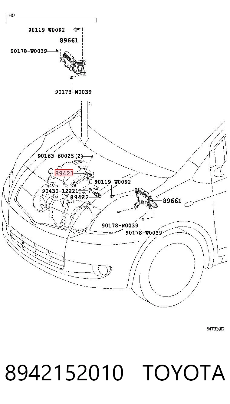 8942152010 Toyota Czujnik ciśnienia w kolektorze ssącym, MAP