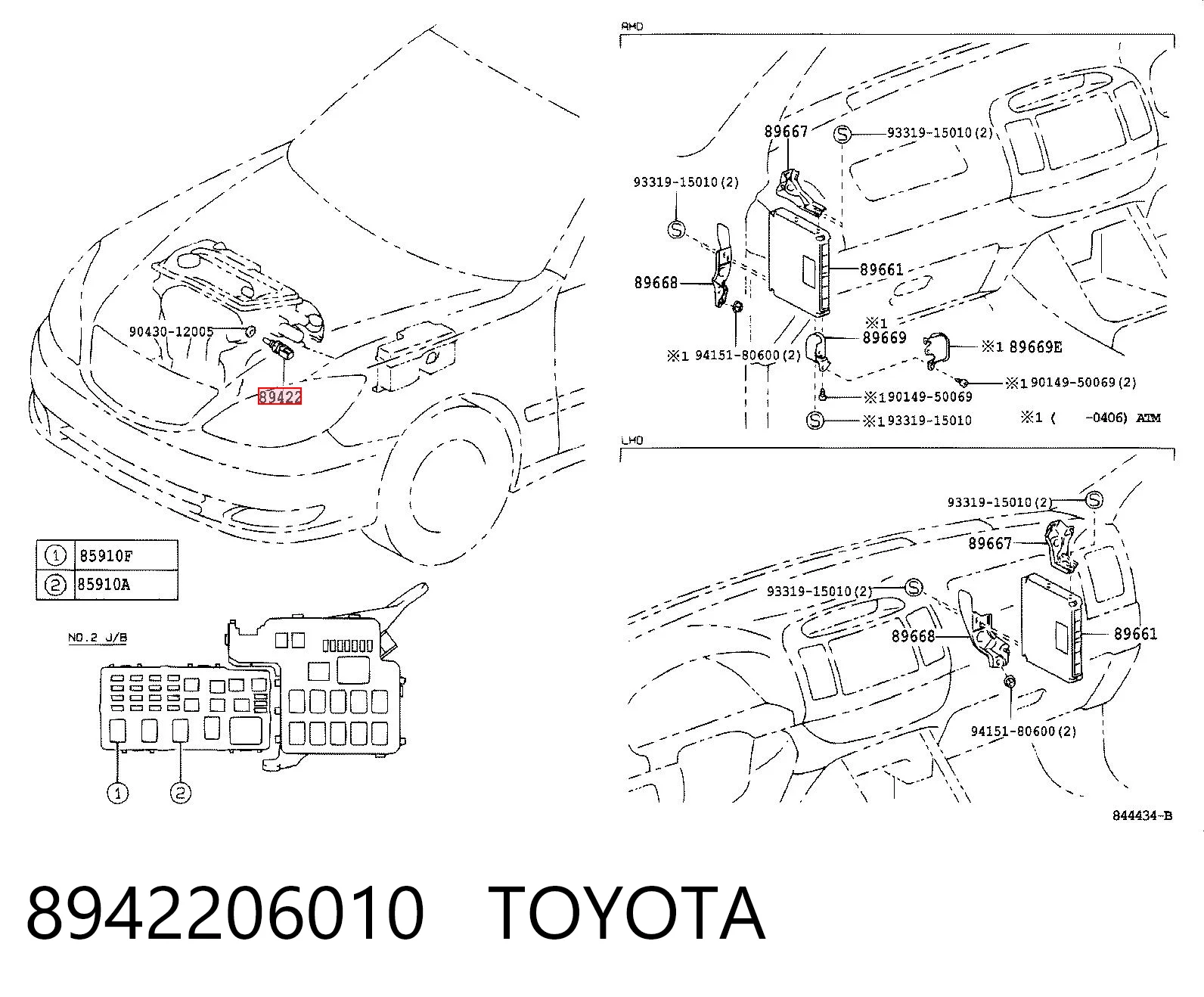 8942206010 Toyota Czujnik temperatury płynu chłodzącego, na desce rozdzielczej
