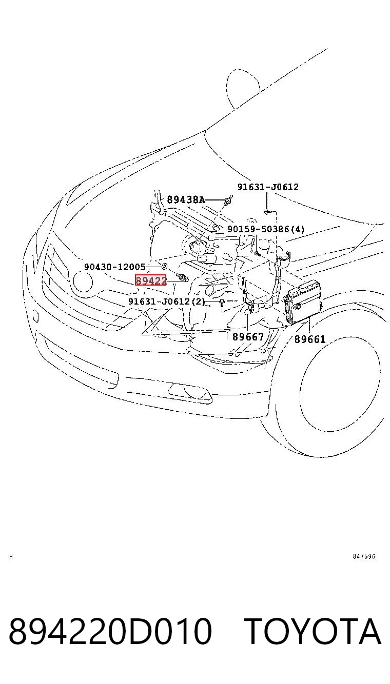 894220D010 Toyota Czujnik temperatury płynu chłodzącego, na desce rozdzielczej