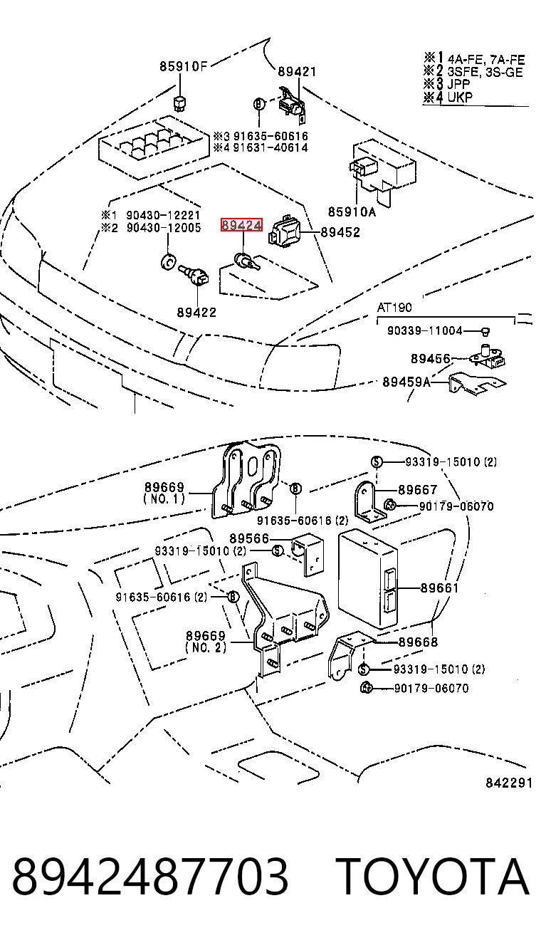 8942487703 Toyota Czujnik temperatury powietrza wlotowego