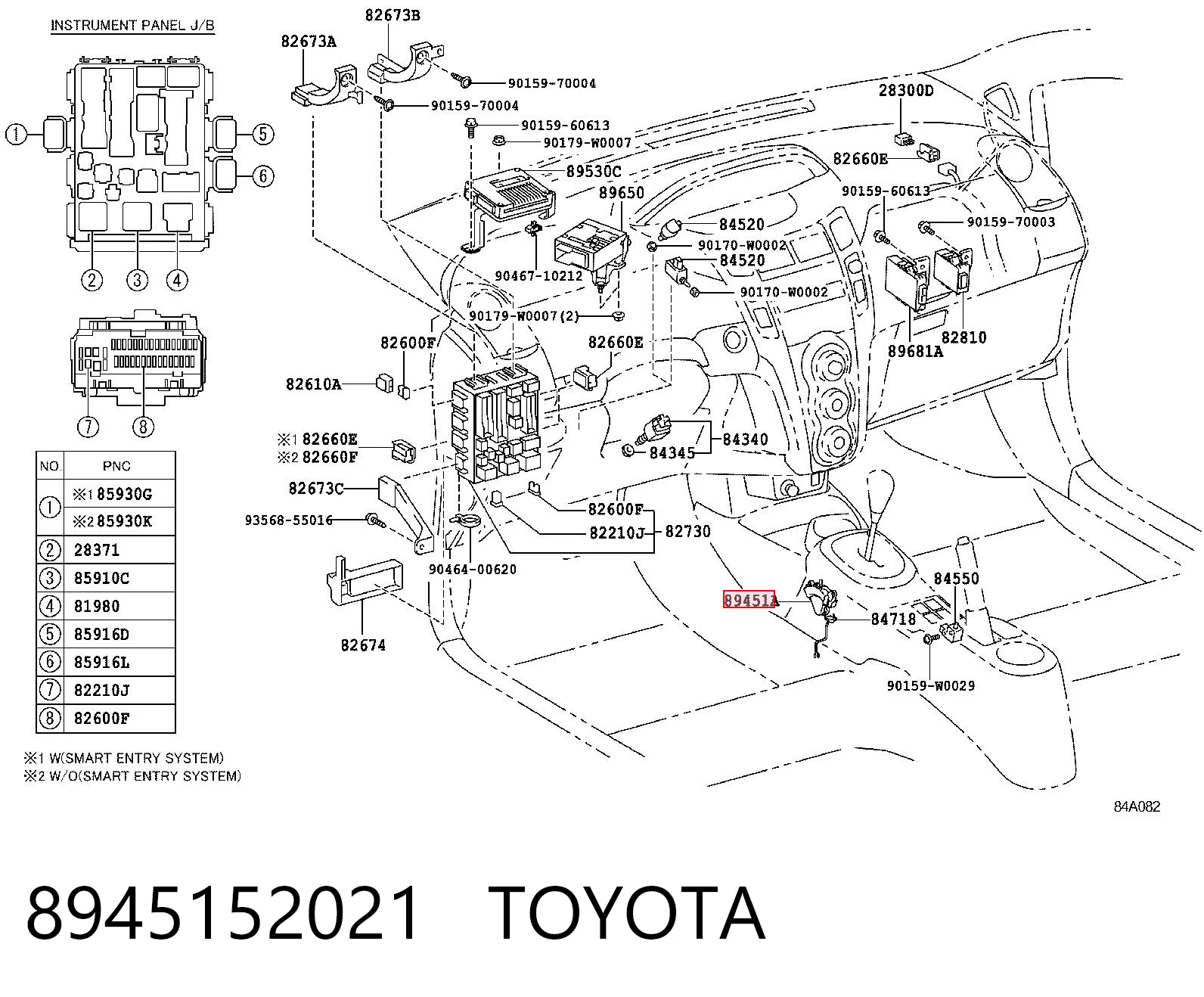 8945152021 Toyota Czujnik położenia wybieraka automatycznej skrzyni biegów
