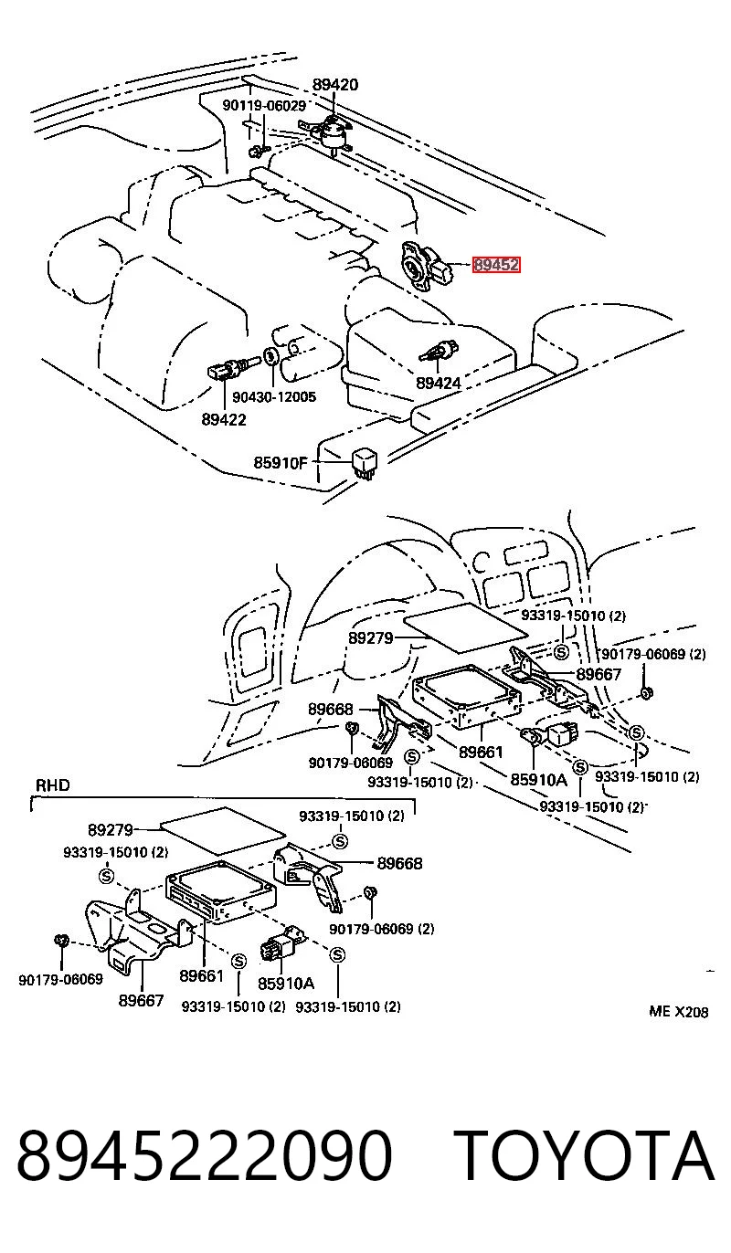 8945222090 Toyota Czujnik położenia przepustnicy (potencjometr)