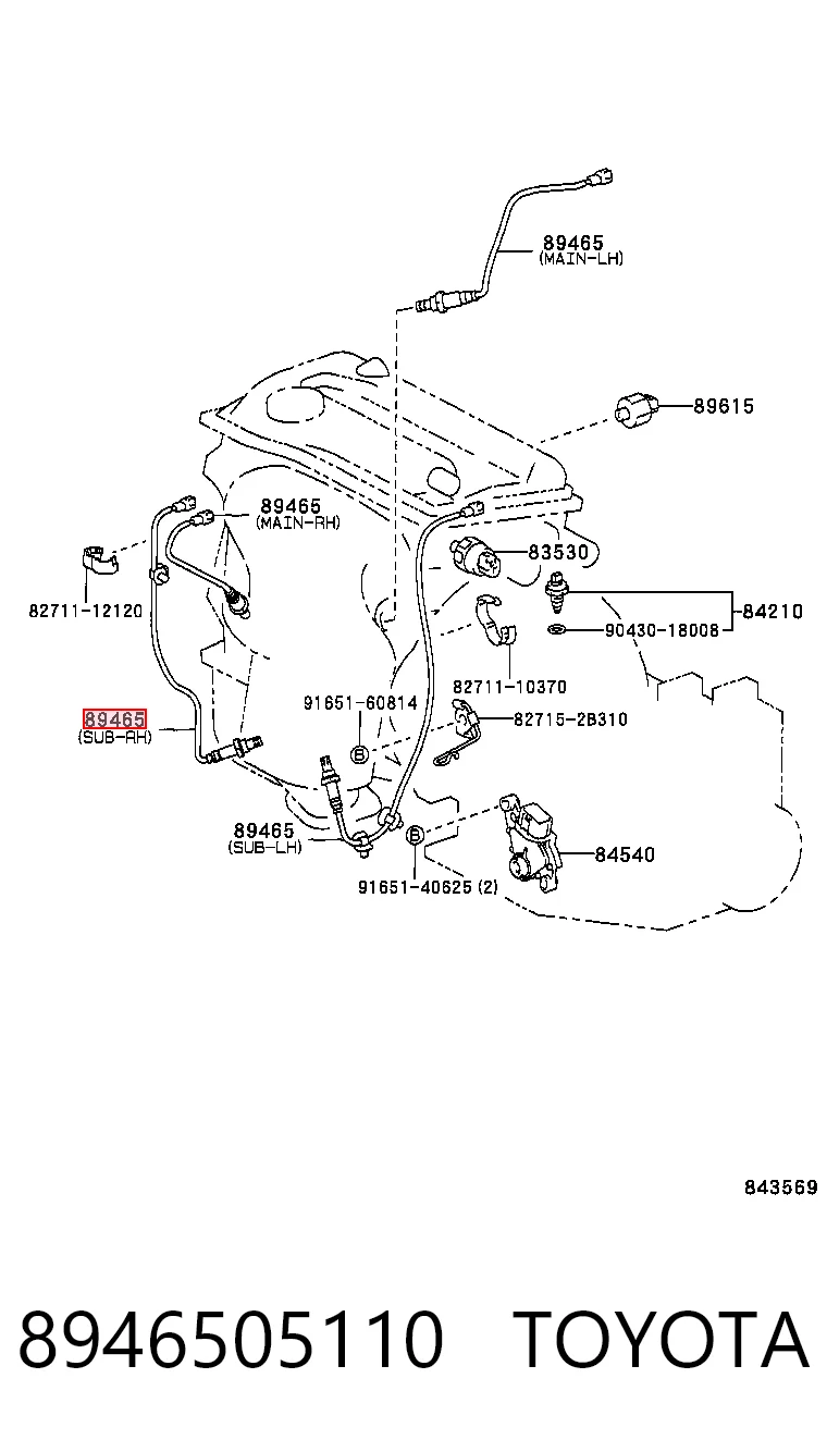 8946505110 Toyota Sonda lambda czujnik tlenu przed katalizatorem
