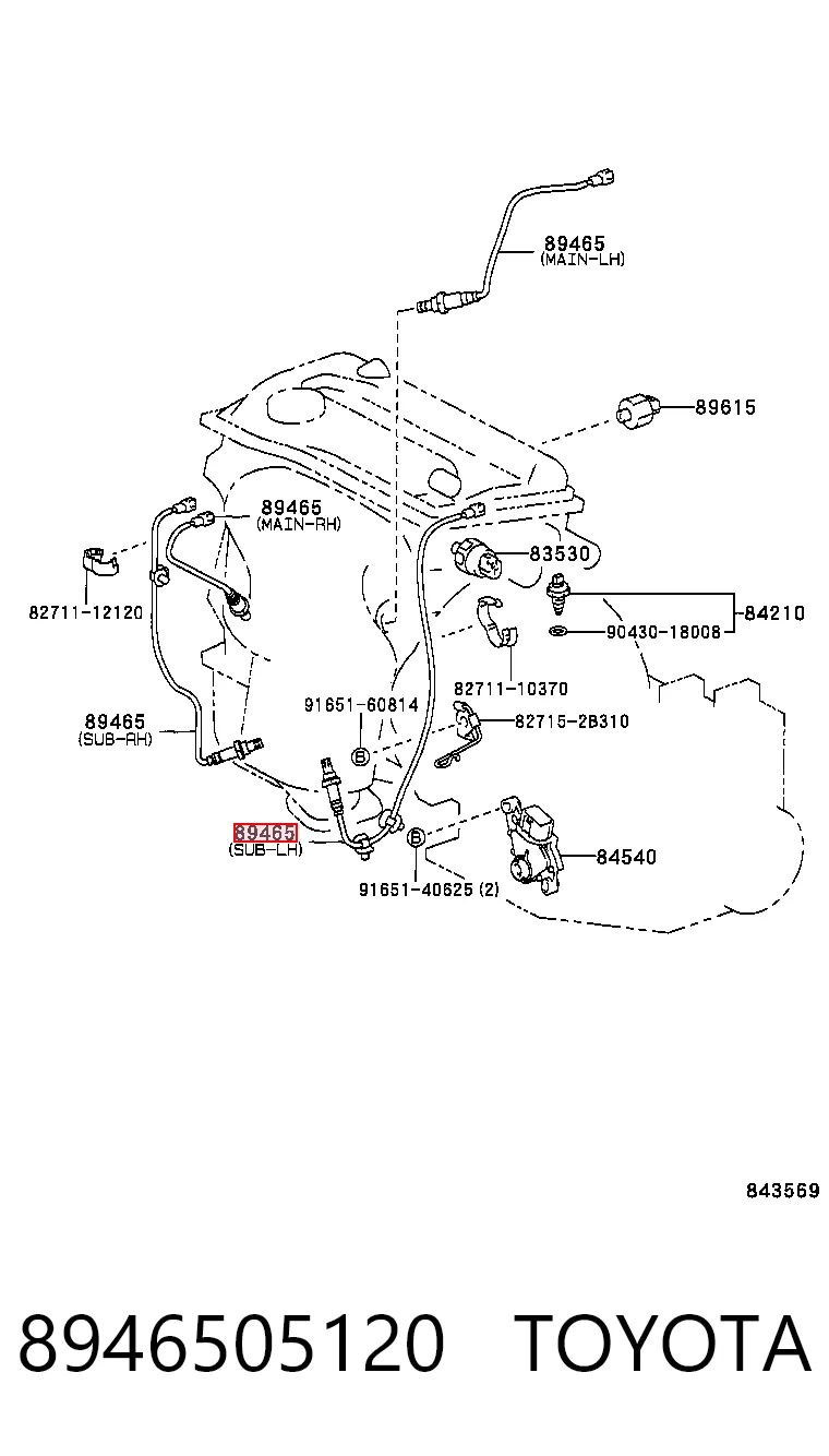 8946505120 Toyota Sonda lambda czujnik tlenu przed katalizatorem