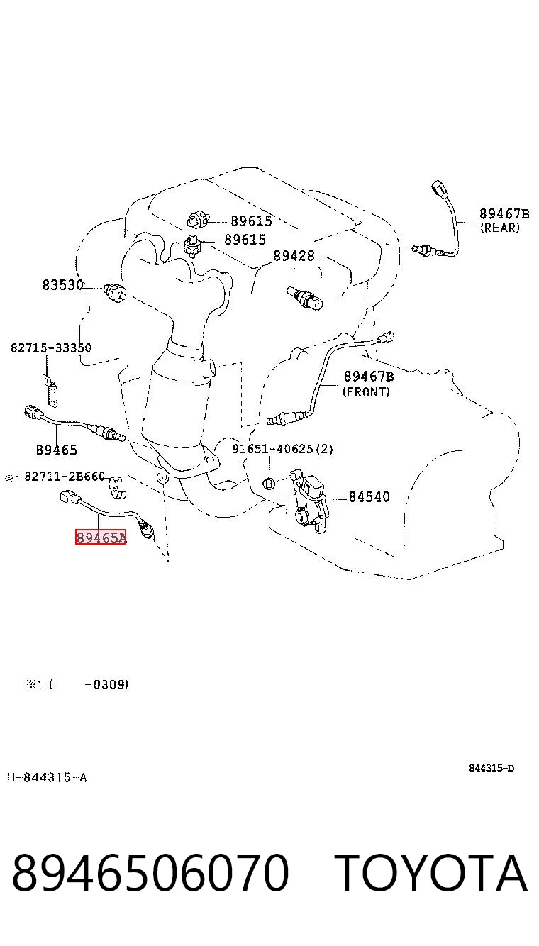 8946506070 Toyota Sonda lambda czujnik tlenu po katalizatorze
