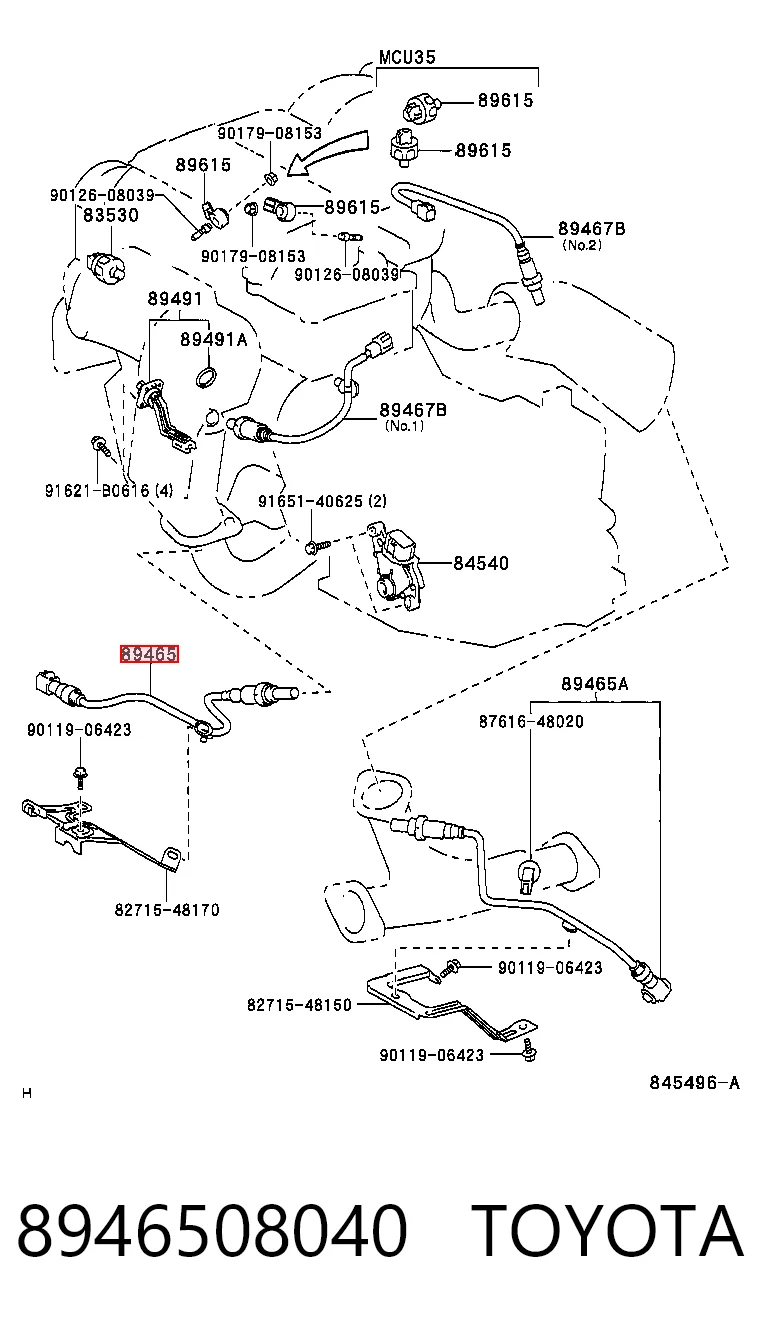 8946508040 Toyota Sonda lambda czujnik tlenu po katalizatorze