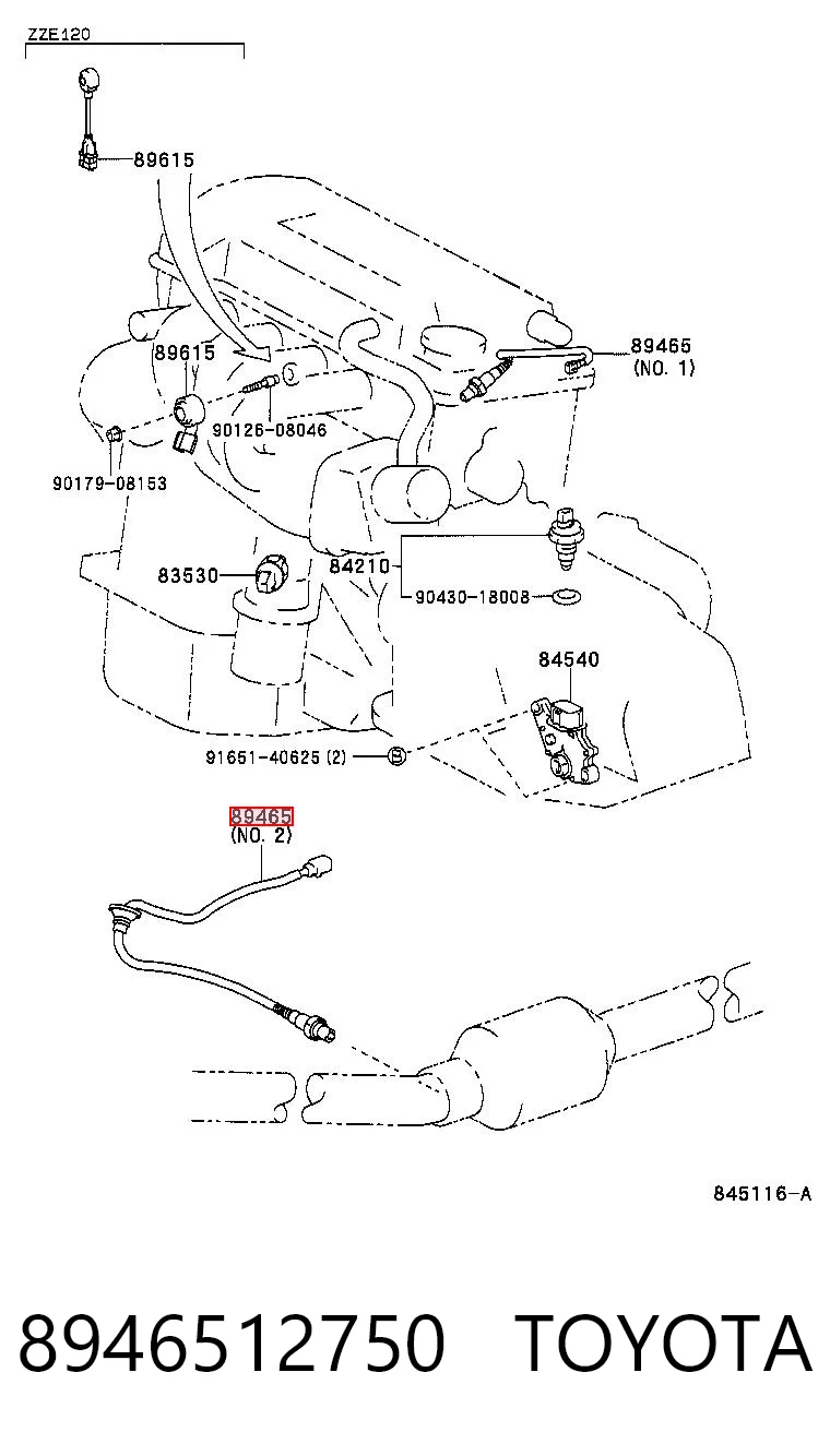 8946512750 Toyota Sonda lambda czujnik tlenu przed katalizatorem