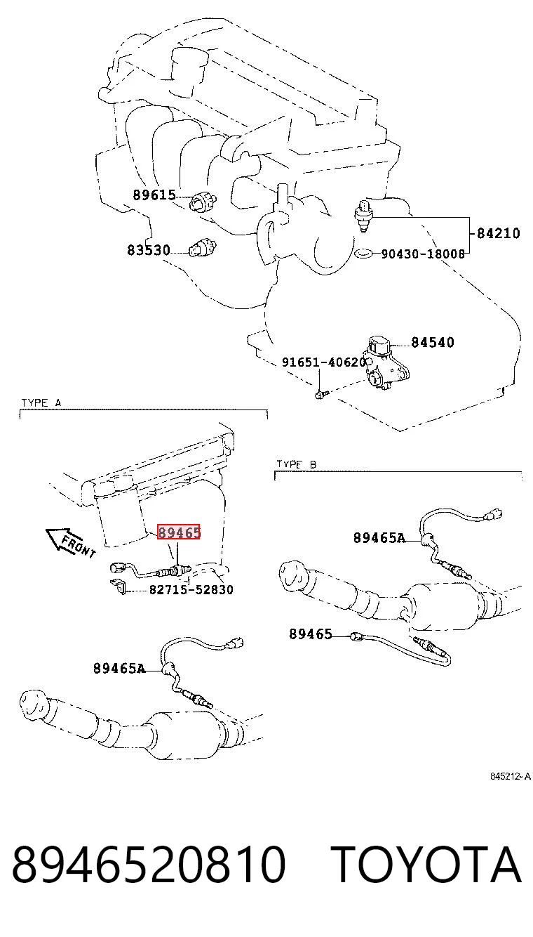 8946520810 Toyota Sonda lambda, czujnik tlenu
