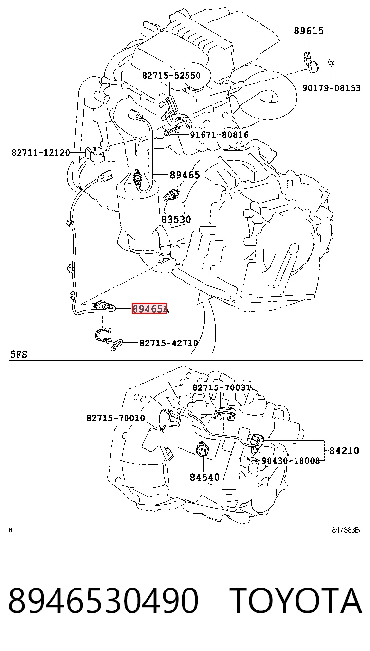 8946530490 Toyota Sonda lambda czujnik tlenu po katalizatorze