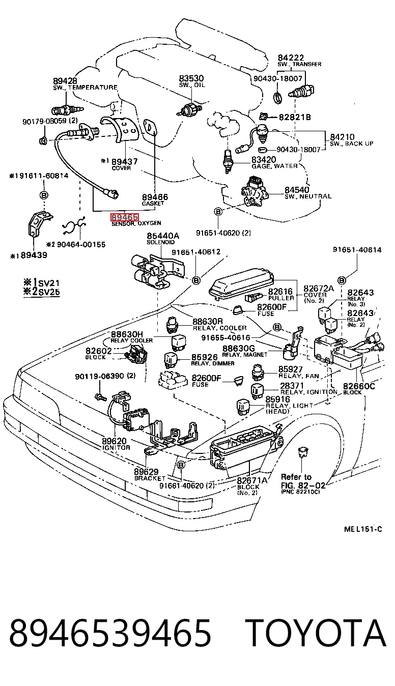 8946539465 Toyota Sonda lambda czujnik tlenu przed katalizatorem