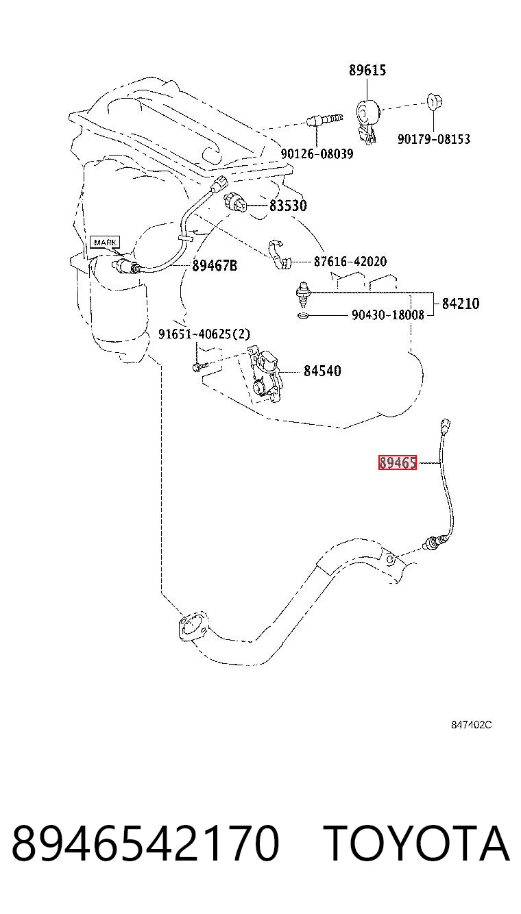 8946542170 Toyota Sonda lambda czujnik tlenu po katalizatorze