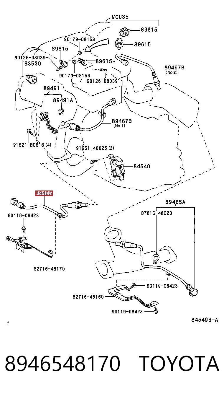 8946548170 Toyota Sonda lambda czujnik tlenu po katalizatorze