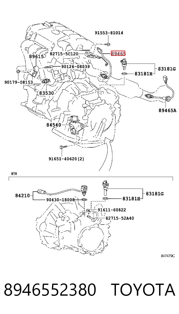 8946552380 Toyota Sonda lambda, czujnik tlenu