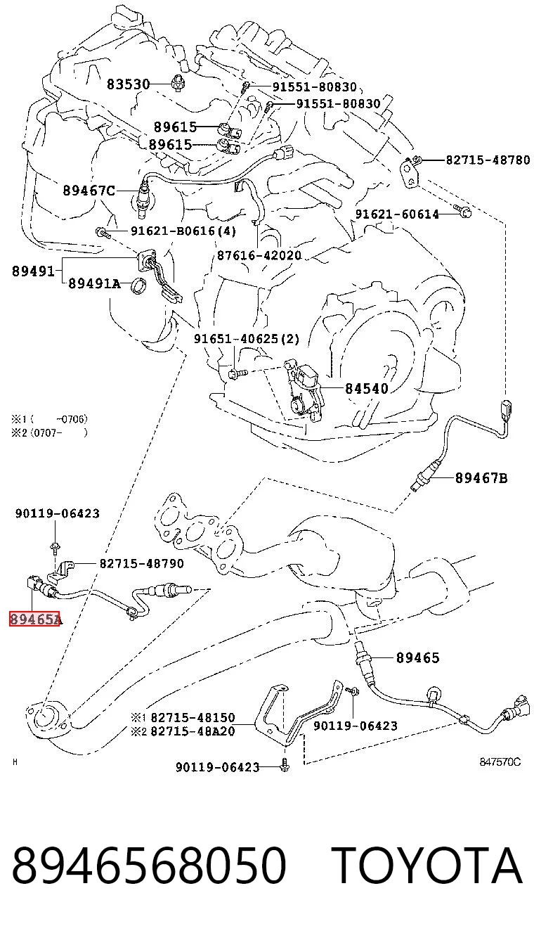 8946568050 Toyota Sonda lambda czujnik tlenu po katalizatorze