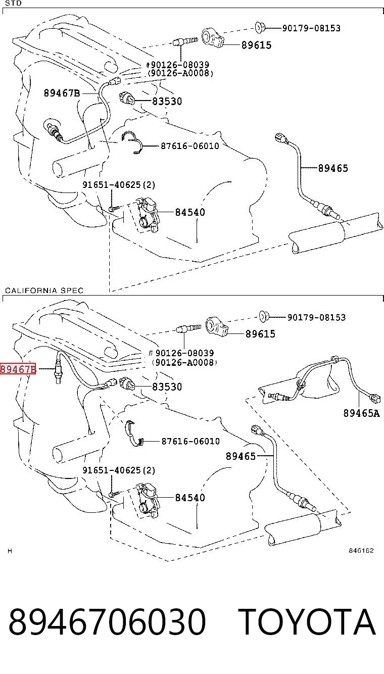 8946706030 Toyota Sonda lambda, czujnik tlenu