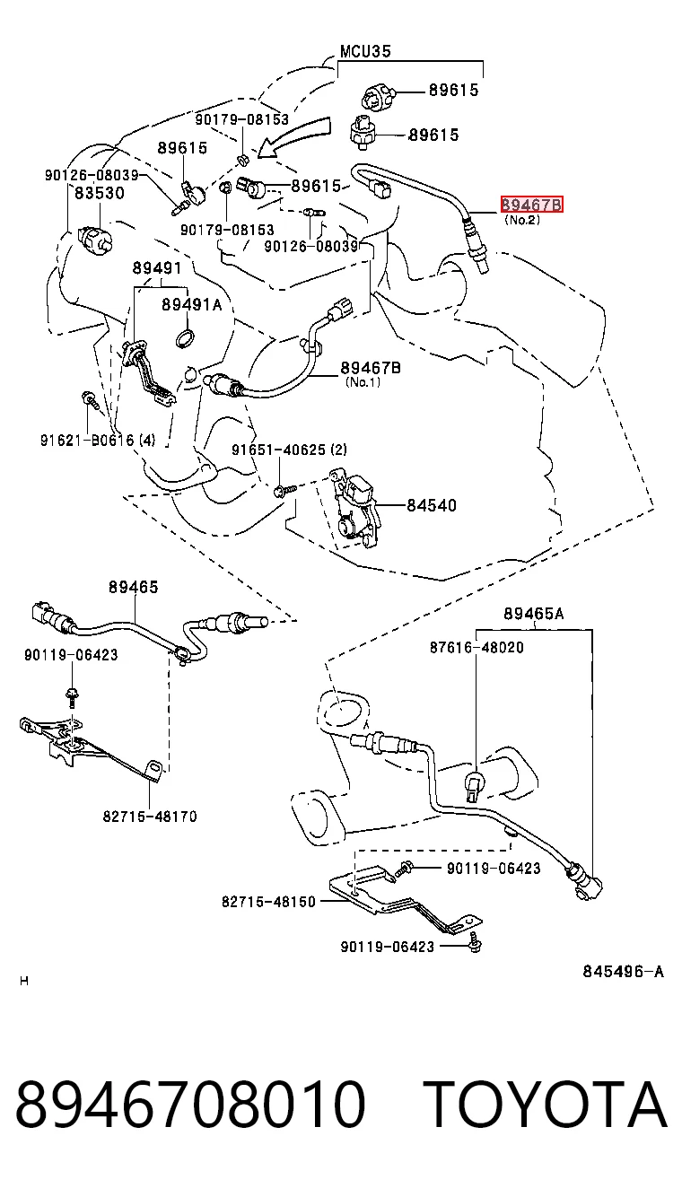 8946708010 Toyota Sonda lambda czujnik tlenu przed katalizatorem