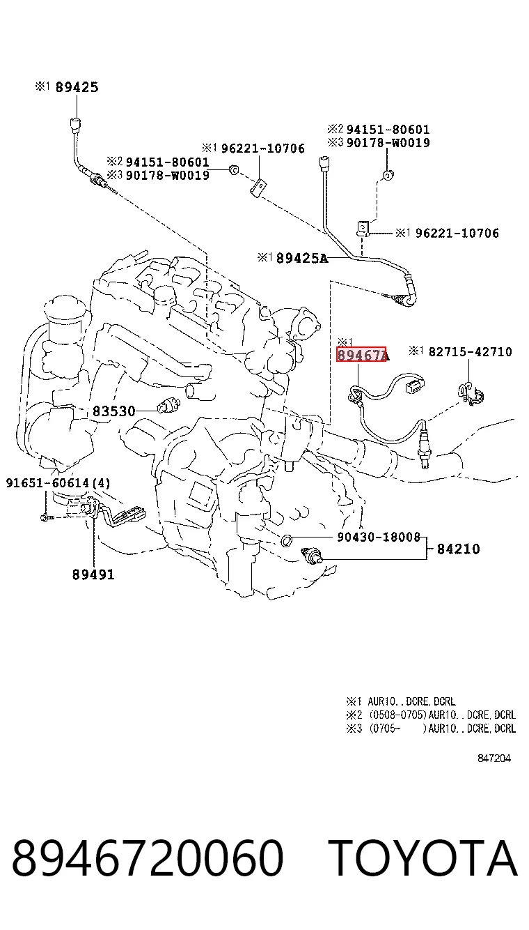 8946720060 Toyota Sonda lambda, czujnik tlenu