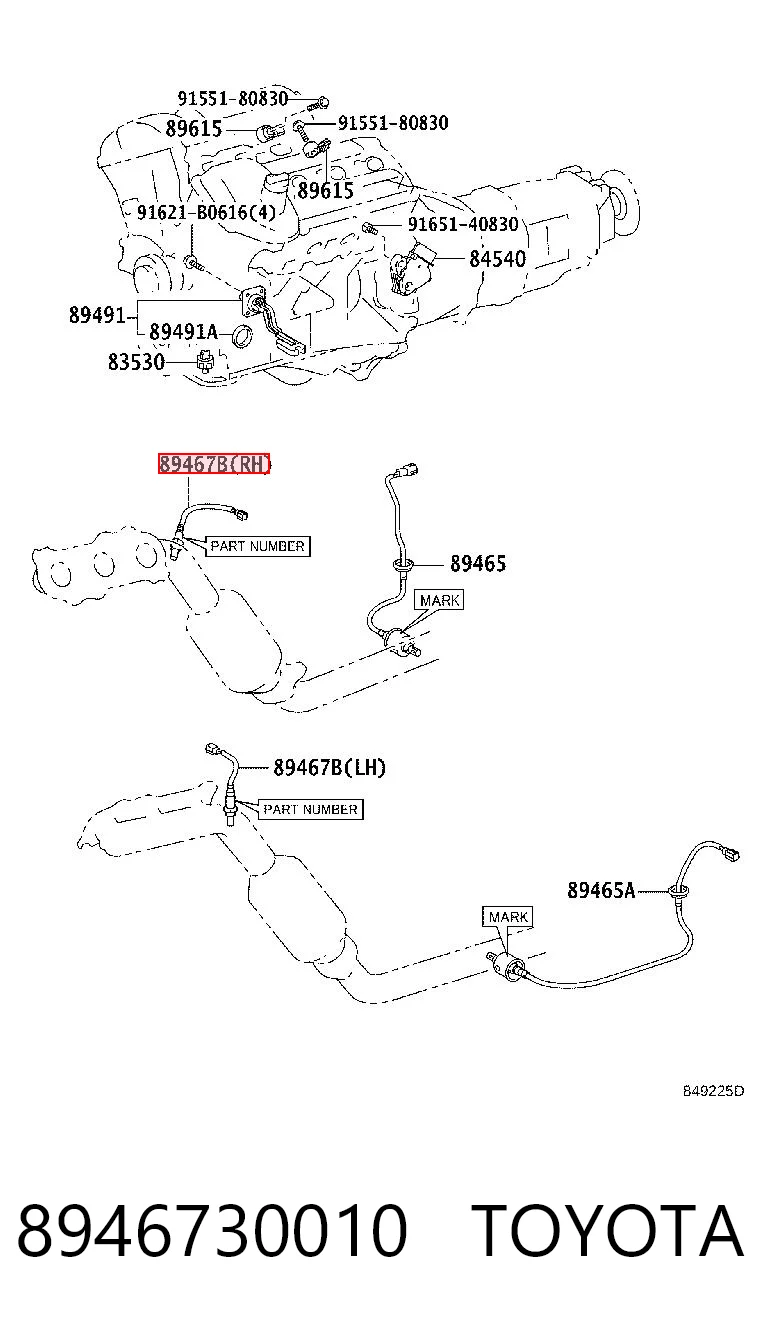 8946730010 Toyota Sonda lambda czujnik tlenu przed katalizatorem