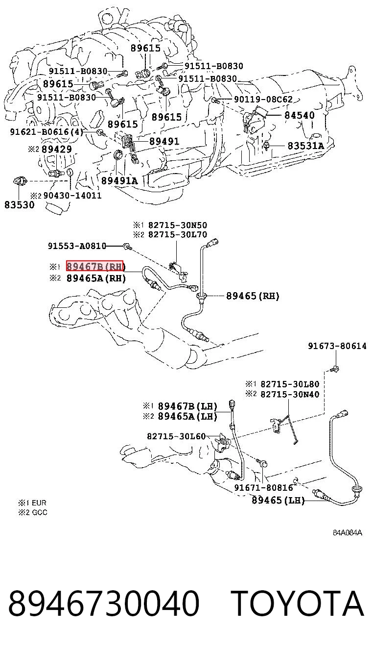 8946730040 Toyota Sonda lambda czujnik tlenu przed katalizatorem
