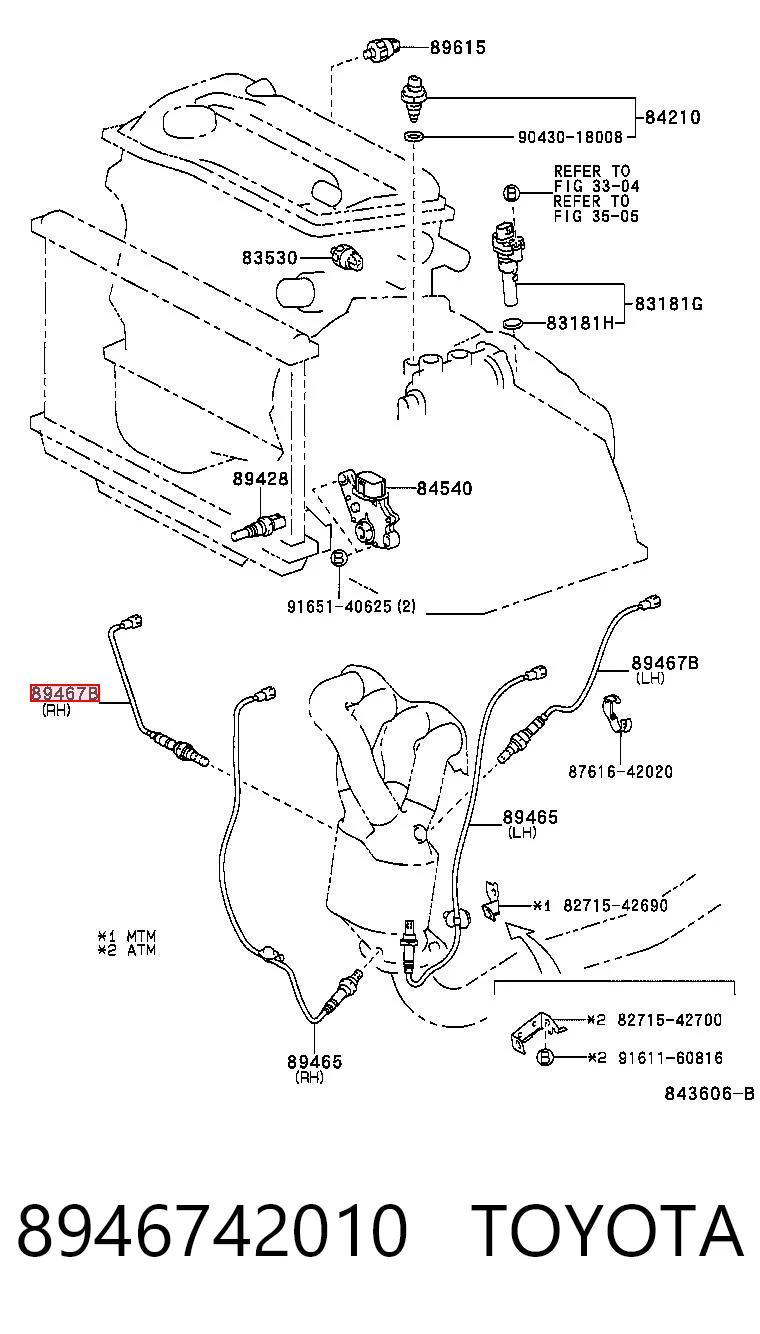 8946742010 Toyota Sonda lambda czujnik tlenu przed katalizatorem lewy