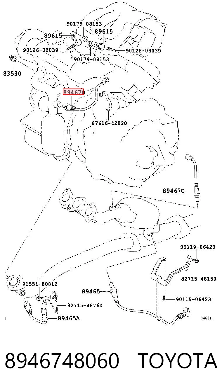 8946748060 Toyota Sonda lambda czujnik tlenu przed katalizatorem