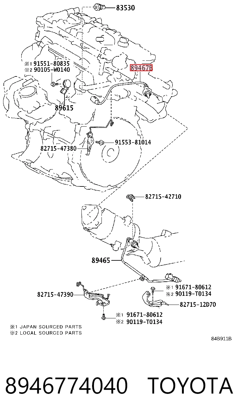 8946774040 Toyota Sonda lambda czujnik tlenu przed katalizatorem